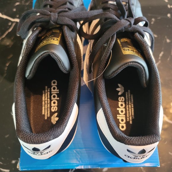 Black and White Adidas Superstar Originals Size 9.5 - Picture 5 of 9